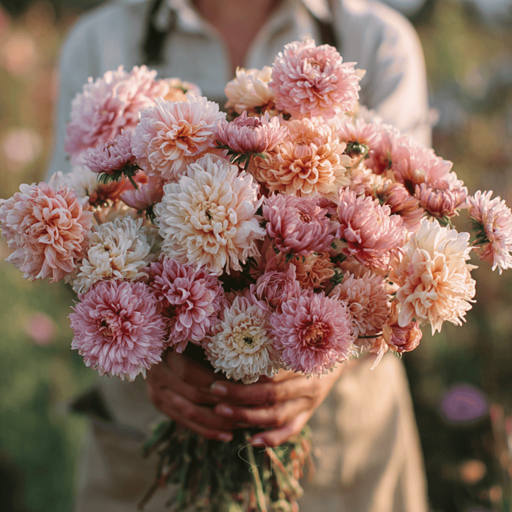 Apricot Paeony Duchess Aster – 50 Seeds
